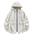 thumbnail image 5 of Yuyuzo Vestes Zippées pour Femmes Grande Taille Randonnée Voyage Coupe-Vent Veste Manches Longues Manteaux, 5 of 5
