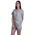 thumbnail image 3 of Moomaya Ensemble de Nuit pour Femmes à Manches Courtes, Chemise-Short à Boutons et Short, 3 of 6
