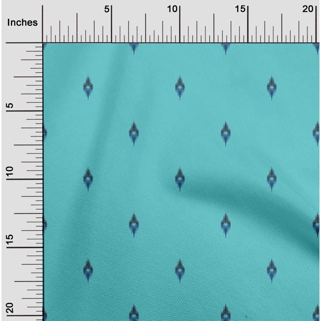 oneOone Polyester Lycra Fabric Small Motif Ikat Printed Fabric 1 Yard 56 Inch Wide