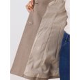 thumbnail image 5 of INSPIRE CHIC Manteau Trench Long pour Femme, Mignon, Col Rabattu, Simple Boutonnage, Ceinturé, L Kaki Pâle, 5 of 5