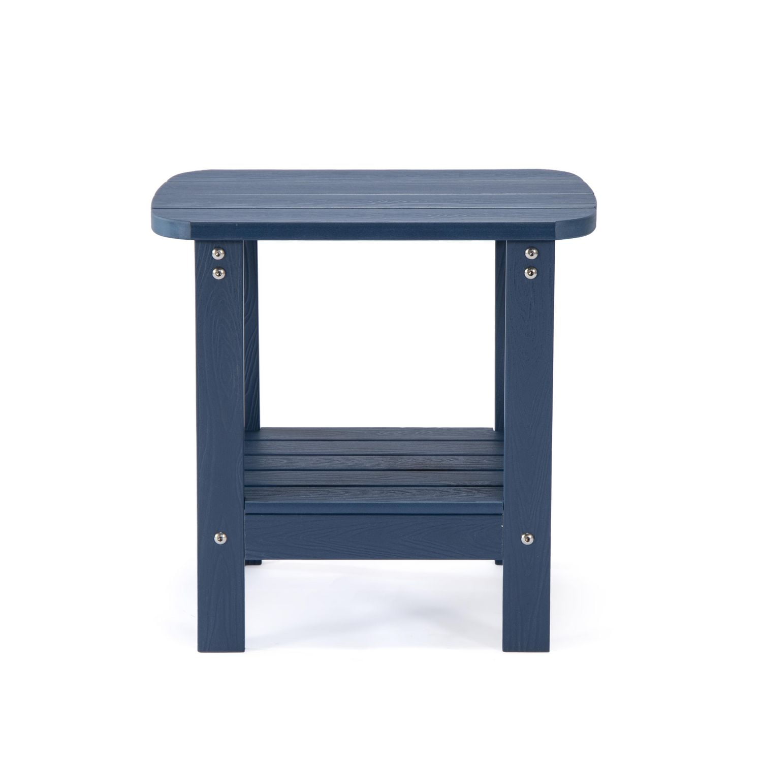 Backyard Lifestyles Outdoor Side Table with Shelf - Polycarbonate - Navy Blue