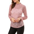 thumbnail image 1 of INSPIRE CHIC Women's Crochet Lace See Through Floral Ruffle Neck Blouse, 1 of 5