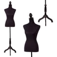 thumbnail image 1 of FDW Mannequin Mannequin 60”-67” Hauteur Réglable Modèle de Robe pour Femme Affichage Torse Corps Trépied Support Formes de Vêtements (Noir), 1 of 7