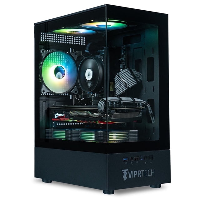 ViprTech Stryker 2.0 PC de Jeu - AMD Ryzen 7 (4,1 GHz), AMD RX 580 8 Go, 32 Go DDR4, 1 To SSD, Noir