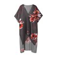 thumbnail image 2 of Nouveaux Hauts pour Femmes 2023 Grande Taille Mode Décontractée Couleur Unie Bouton Imprimé Manches Longues Col Rond Hauts Chemise à Manches Longues pour Femmes, 2 of 9