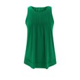 thumbnail image 4 of Mrat Débardeurs en Coton pour Femmes Débardeur pour Femmes Été Sans Manches à Col Rond Blouse Tunique Décontractée Débardeurs pour Femmes P-315 Vert P, 4 of 6