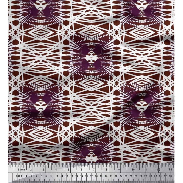 Soimoi Poly Georgette Fabric Check & Geometric Fabric Prints by Yard 42 Inch Wide