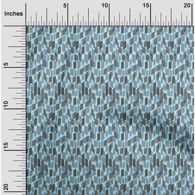 oneOone Georgette Viscose Fabric Parallelogram Geometric Print Fabric By The Yard 42 Inch Wide