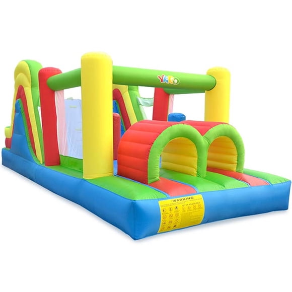 Cour Arc-en-Ciel Coureur Gonflable Sauteur Rebond Maison Parcours d'Obstacles Enfants Jeu Extérieur avec Souffleur