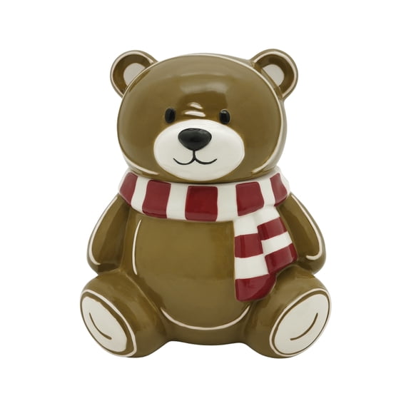 Holiday Time Cranberry Spice Kids Collection jarre à biscuits en terre cuite en forme d'ours