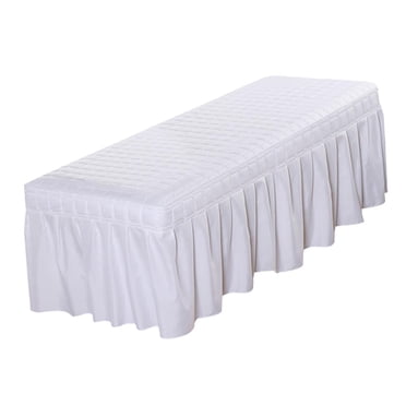 GROWTH TANK Spa Massage Table Cover Sheet with Bedskirts Beauty Bed Skirt White 75x28" as described