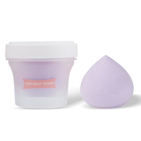 Purple Peach Beauty Egg Does Not Eat Powder Boxed Peach Sponge Makeup Puff Soak Become Bigger Non-latex