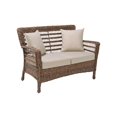 thumbnail image 1 of W Unlimited SW1716S Modern Concept Faux Sea Grass Resin Rattan Patio Loveseat Chair, Dark Brown, 1 of 1