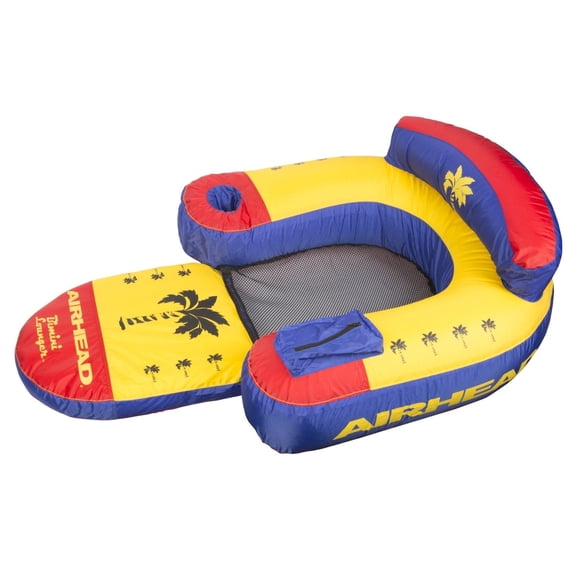 AIRHEAD Chaise Longue Bimini II, Bouée de Piscine pour 1 Personne avec Porte-Gobelet Poche de Rangement à Glissière