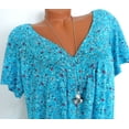 thumbnail image 4 of CHGBMOK Camisoles Blanches Grande Taille Femmes Femmes Grande Taille Manches Courtes Col en V Blouse à Imprimé Chandail Hauts Chemise Hauts d'Été de Plage en Liquidation, 4 of 6