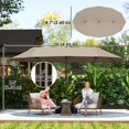 thumbnail image 3 of Outsunny Parasol de Patio Extérieur 15 Pieds avec Double Auvent, Brun, 3 of 10