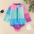 thumbnail image 1 of Kid Girls Rash Guard Swimming Bathing Suit Ruffle Long Sleeve Sun Protection Girls Bathing Suits for Girls 4-5 Years, 1 of 6
