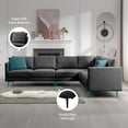 thumbnail image 4 of BALUS L Shaped Sectional Sofa, Linen Modular Sofa Couch super Comfort, 6-Seats Living Room Conner Sofa, Gray, 4 of 6