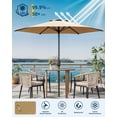 thumbnail image 3 of Parasol de Patio Extérieur 7,5 Pi, Parasol de Table Extérieur, Parasol de Marché avec Inclinaison à Bouton-Poussoir et Manivelle, 6 Nervures Robustes Protection UV Imperméable pour Jardin, Terrasse, Cour Arrière, Piscine, Bleu Marine, 3 of 7
