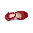 thumbnail image 4 of BLISSFUL STEP Chaussures pour Femmes Espadrilles à Talon Compensé à Lacets Sandales à Bride à la Cheville Rouge 9, 4 of 8