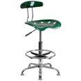thumbnail image 1 of Vibrant Green and Chrome Drafting Stool with Tractor Seat, 1 of 9