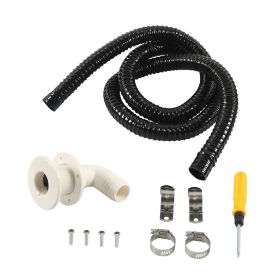 Flynix Trousse d'Installation de Pompe de Cale Marine Pinces Faciles à Installer Entretien Trousse de Plomberie 1-1/8 Po pour Yachts Voiles Camions VR Noir