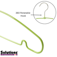 thumbnail image 3 of Solutions PRET Hanger - Green, Slim, Swivel Hook, Pack of 10, 3 of 4