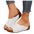 thumbnail image 1 of Womens Wedge Orthopedic Sandals 2025 Comfortable Leather Arch Support Orthotic Platform Walking Dress Slip on, 1 of 6