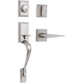 thumbnail image 3 of Ensemble de Poignées de Porte d'Entrée, Ensemble de Serrure de Porte d'Entrée en Nickel Satiné, Ensemble de Poignées d'Entrée avec Serrure, Pêne Dormant à Cylindre Simple et Poignée à Bouton, Réversible pour Portes Droitier et Gaucher (Antique_, 3 of 6