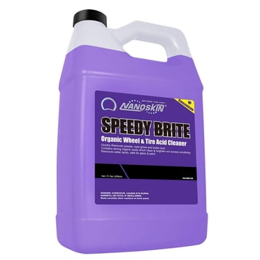 Nanoskin SPEEDY BRITE Nettoyant Acide Professionnel pour Roues et Pneus 1 Gallon - Fonctionne avec Brosse pour Roues et Brosse pour Pneus / Vaporisateur de Lavage de Voiture pour Nettoyer les Roues pour l'Esthétique Automobile / Élimine la Rouille, la Poussière de Frein, la Saleté de la Route
