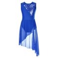 thumbnail image 2 of XUNZOO Robe de Danse Lyrique pour Filles Costume de Danse Ballet Jazz Latin Performance Camisole à Sequins Bleu Royal 8, 2 of 6
