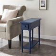 thumbnail image 2 of Bowery Hill Traditional Coastal Narrow Side Table with Drawer-Navy Blue, 2 of 5