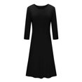 thumbnail image 4 of Vêtements de Mode pour Femmes Mode pour Femmes Coupe Ajustée Confortable Bouton Col en V Couleur Unie Robe Décontractée, 4 of 9