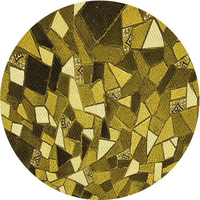 Ahgly Company Tapis d'Intérieur Ronds Transitionnels Jaunes Lavables à la Machine, 3 Pieds Rond