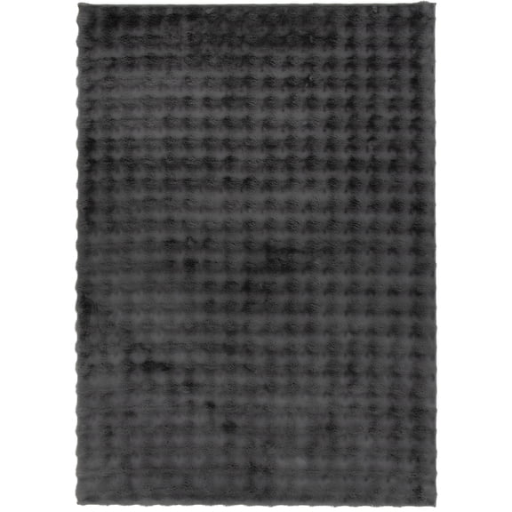 Tapis en fausse fourrure Bubble Rabbit de Better Homes & Gardens, couleur anthracite, 152 x 213 cm, recommandé pour le salon, la salle à manger et la chambre.