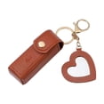 thumbnail image 2 of Heart-shaped Mirror Lipstick Storage Box with Keychain - Mini Makeup Organizer for Purse, Wallet & Backpack - Compact & Lightweight (1 Piece),Compact,YISHFHP,Coffee, 2 of 8
