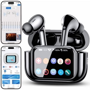 VEAT00L Ecouteurs sans fil casque Bluetooth, buds d'oreille avec écran tactile, ANC ENC Le bruit annule le mode de transparence, 58H Stéréo Bass profond, IPX7 Imperméable, appels clairs, 7 EQ pour iOS Android