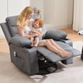 thumbnail image 4 of Cherish Oversized Recliner Chair Nursery – Manual Reclining Rocker, 360° Swivel Glider with Cup Holder, Massage & Heat, Small Single Sofa for Adults, Bedroom, RV, 4 of 9