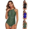 thumbnail image 2 of Coofit Womens Swimwear High Neck Halter One Piece Swimsuit Beach Bathing Suit, 2 of 8