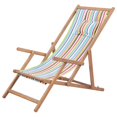 thumbnail image 1 of vidaXL Chaise de Plage Pliante Tissu et Cadre en Bois Multicolore, 1 of 5