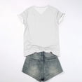 thumbnail image 3 of Besolor Summer Short Sleeve Shirts for Women Casual V Neck Solid Color Basic Tees Ladies Going out Tops, 3 of 3