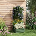 thumbnail image 2 of Outsunny Galvanized Raised Garden Bed with 3-Tier Trellis Tomato Cage Green, 2 of 10