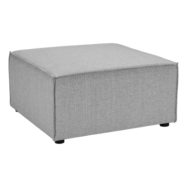 Modway Saybrook Fabric Upholstered Outdoor Patio Sofa Ottoman in Gray