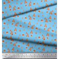 thumbnail image 3 of Soimoi Blue Poly Georgette Fabric Santa Cap & Tree Christmas Printed Craft Fabric by the Yard 52 Inch Wide, 3 of 3