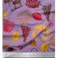 thumbnail image 1 of Soimoi Rayon Fabric Mushroom,Grapes & Fresh Fabric Prints by Yard 42 Inch Wide, 1 of 3