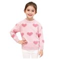 thumbnail image 2 of LckLvx Chandails pour Filles Mignon Col Rond Motif Cœur Chandail Tendance Manches Longues Hauts en Tricot, 2 of 6