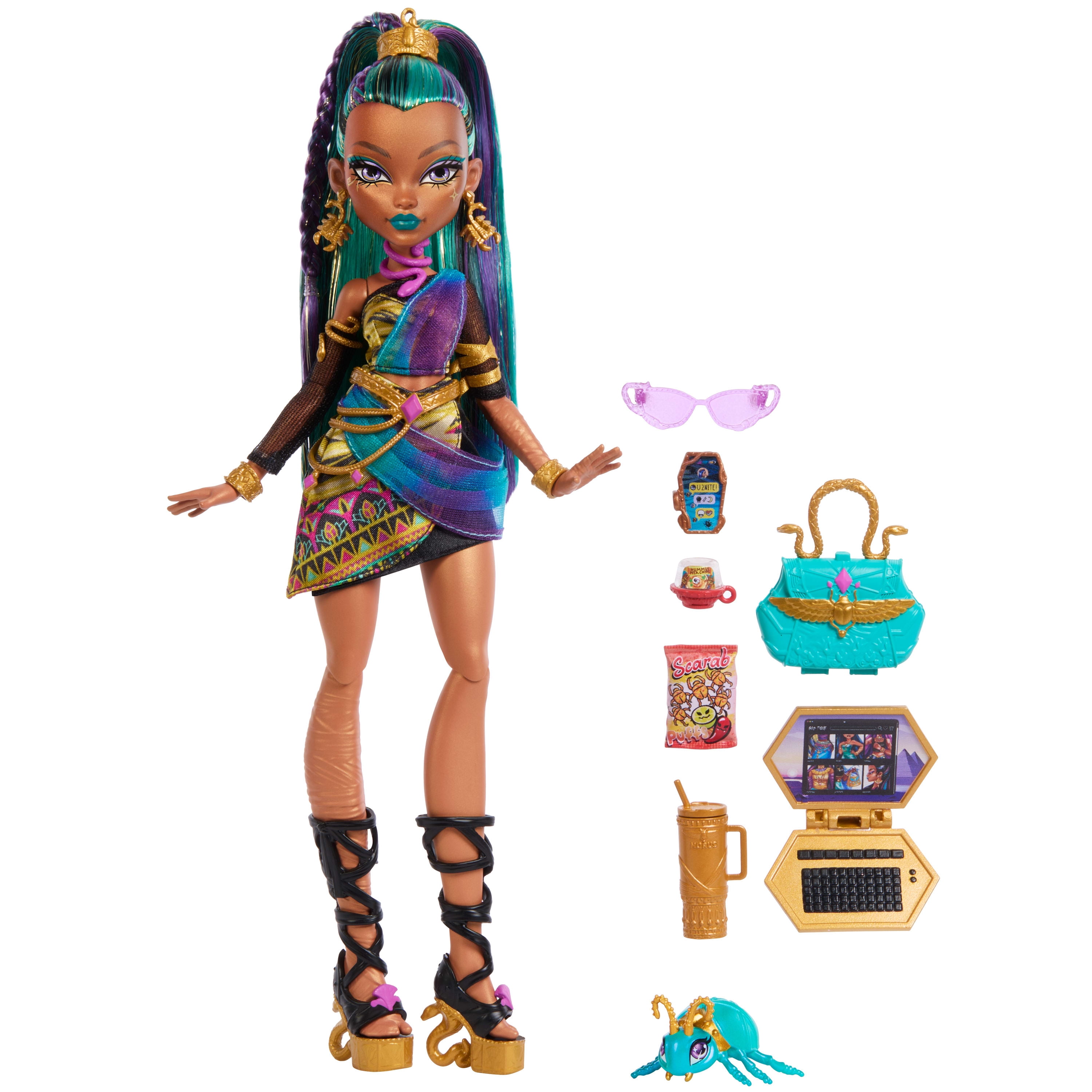 Monster High-Poupée Nefera De Nile-avec Lavish et 7 accessoires