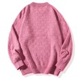 thumbnail image 4 of Pisexur Chandails pour Hommes Mode Décontractée Couleur Unie Chandail à Manches Longues Col Rond Chandails Automne Hiver Chaud Tricoté, 4 of 4