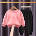 thumbnail image 3 of Pisexur Ensemble 2 Pcs pour Bébé Filles Garçons Automne Hiver Mode Décontractée Polaire Couleur Unie Manches Longues Col Rond Chandails en Molleton et Pantalons Vêtements de Détente Ensemble de Survêtement pour Enfants 3-8 Ans, 3 of 4
