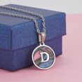 thumbnail image 4 of Necklaces,Cute Capital Shell Letter Necklace for Girls ,Coin Girls Pendants Stainless Steel Initial necklaces for Women Jewelry Round, 4 of 9